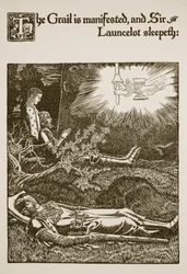 Il Graal si manifesta, e Sir Launcelot dorme, illustrazione da 